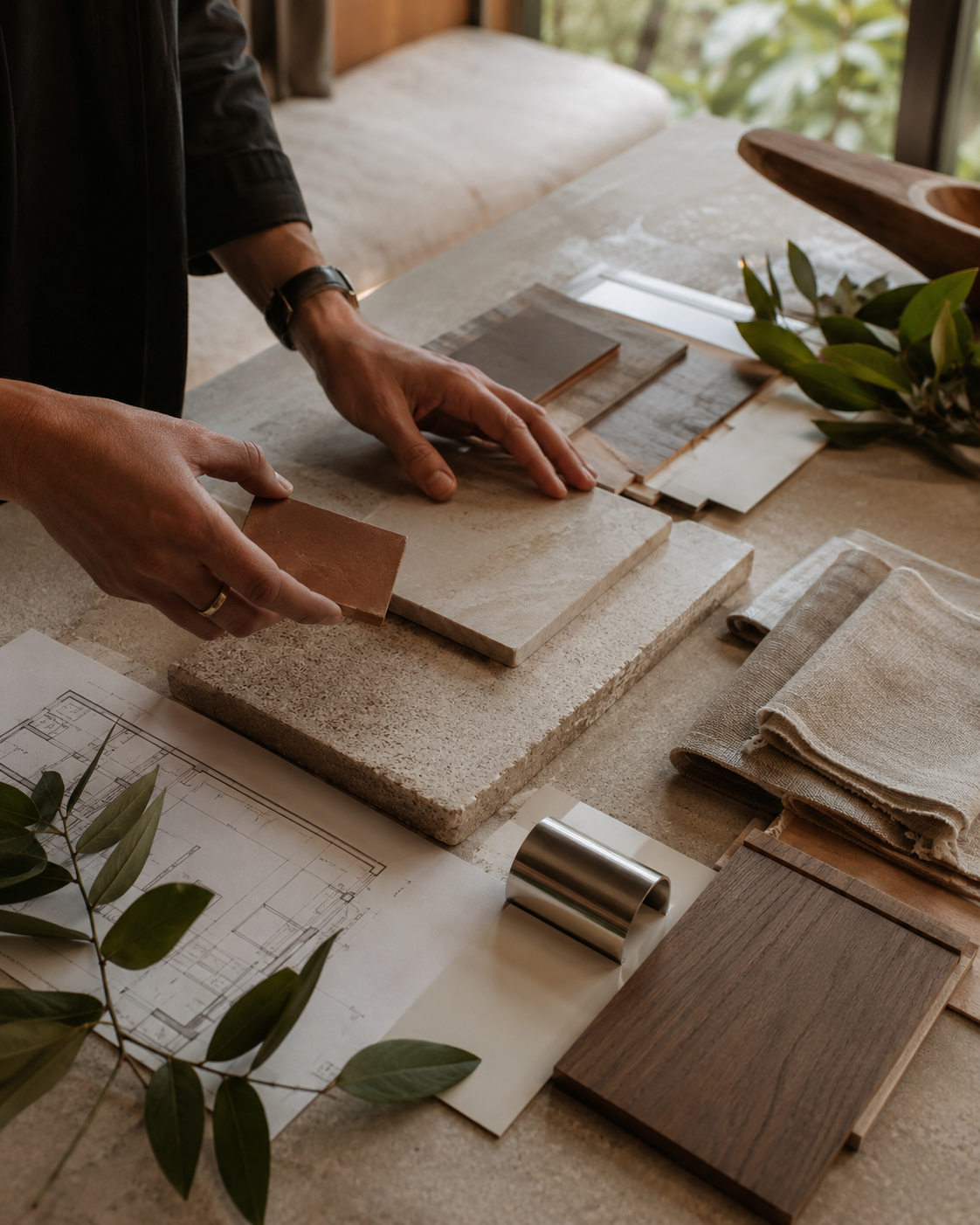 Muestra de materiales de construcción y diseño